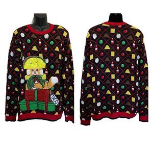 Blizzard Bay Taco Cat Christmas Sweater Jumper Embellished Unisex Men’s Sz XL